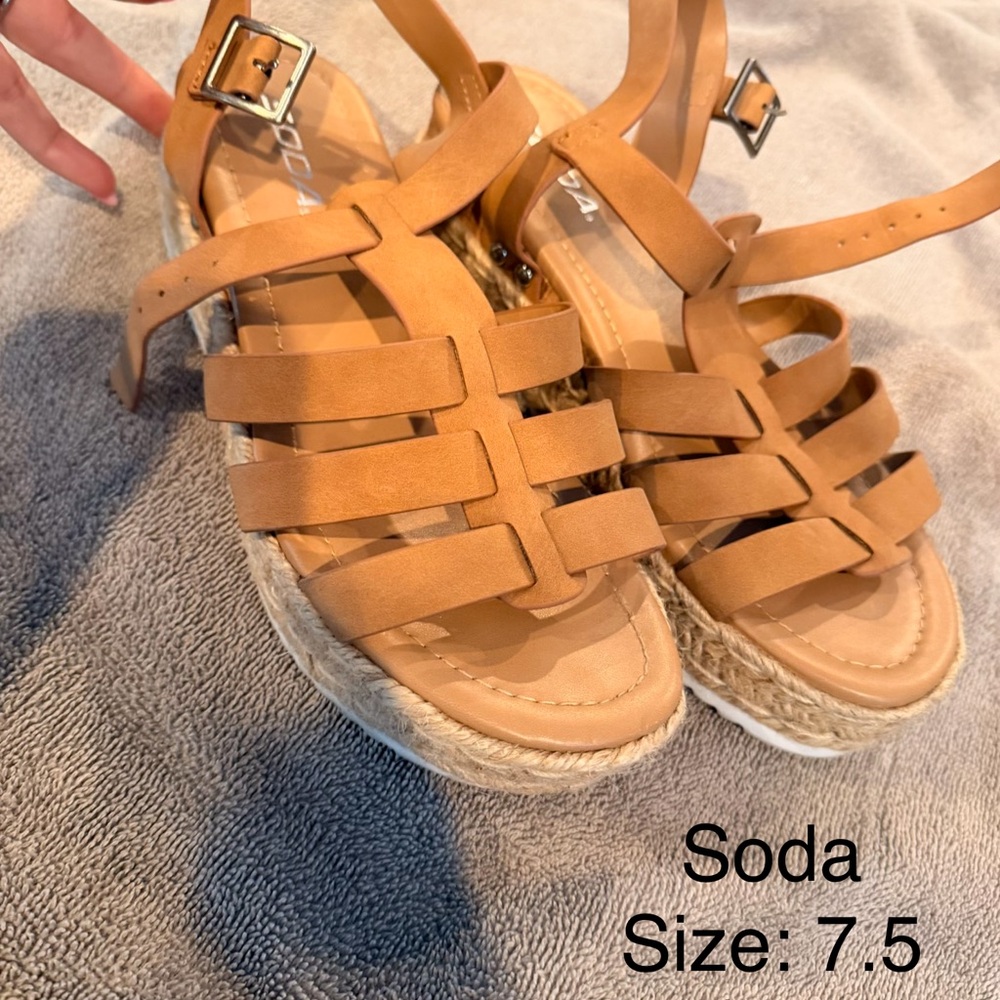 Soda Tan Espadrille Sandals for Women